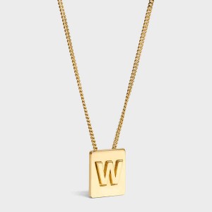 Colliers Celine Alphabet W In Brass With Gold Finish Doré | CL-592286