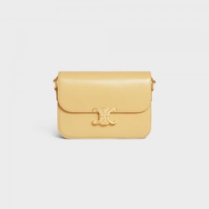 Triomphe Celine Classique Bag In Shiny Calfskin Abricot | CL-593188