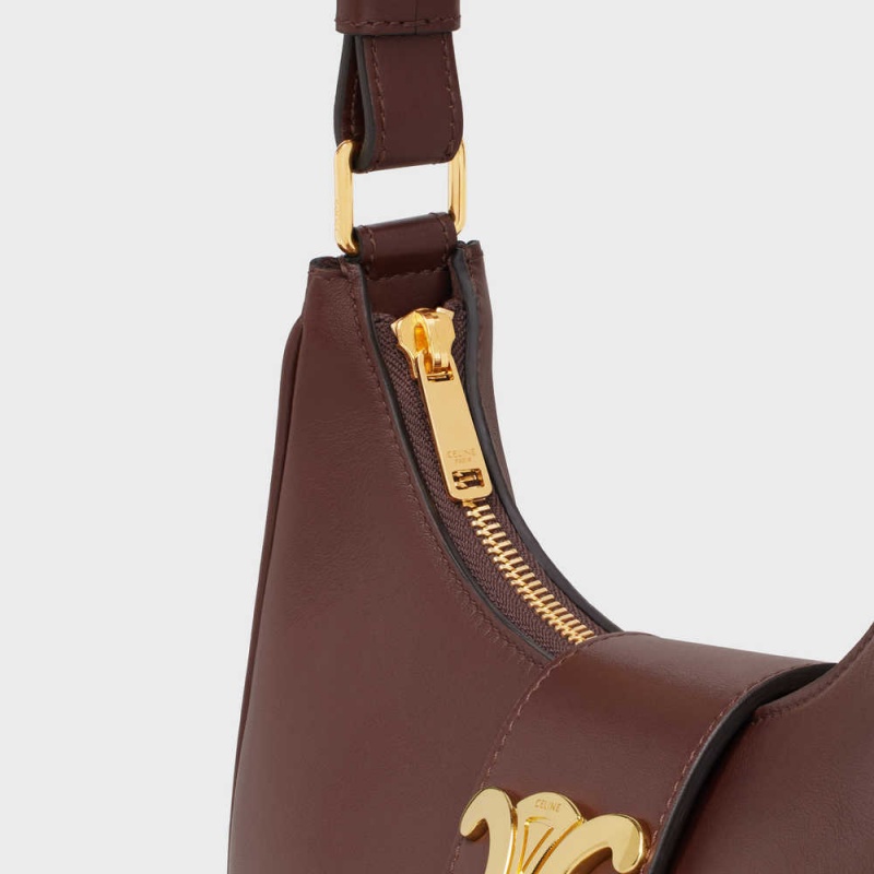 Triomphe Celine Ava Soft Bag In Smooth Calfskin Marron | CL-593173