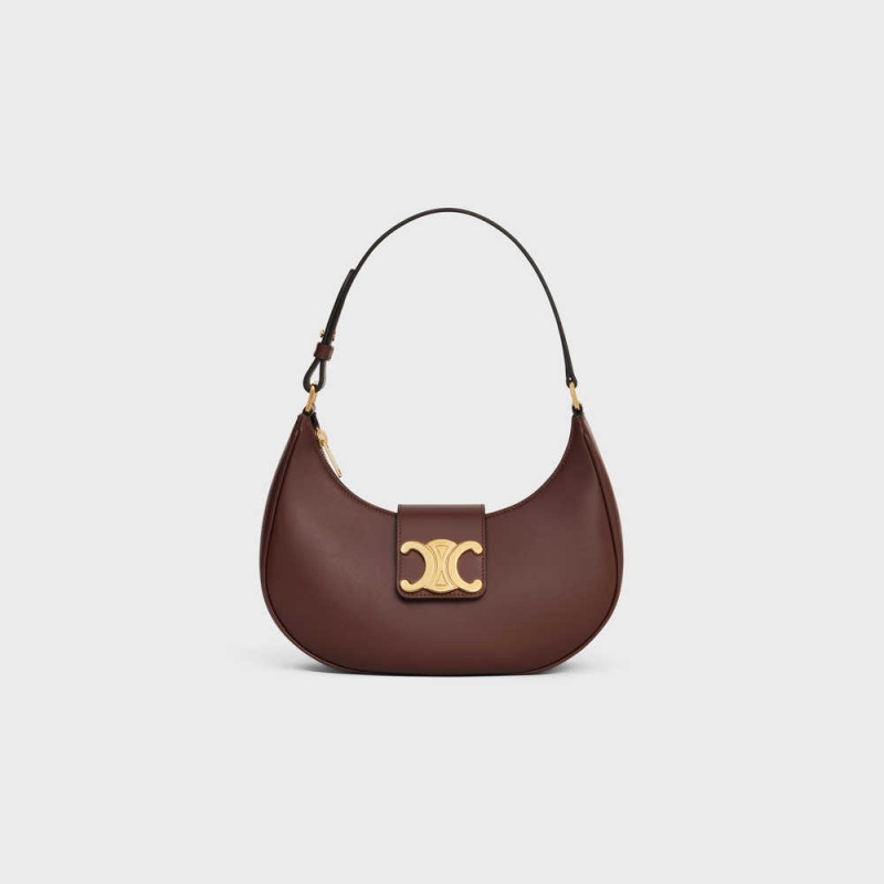 Triomphe Celine Ava Soft Bag In Smooth Calfskin Marron | CL-593173